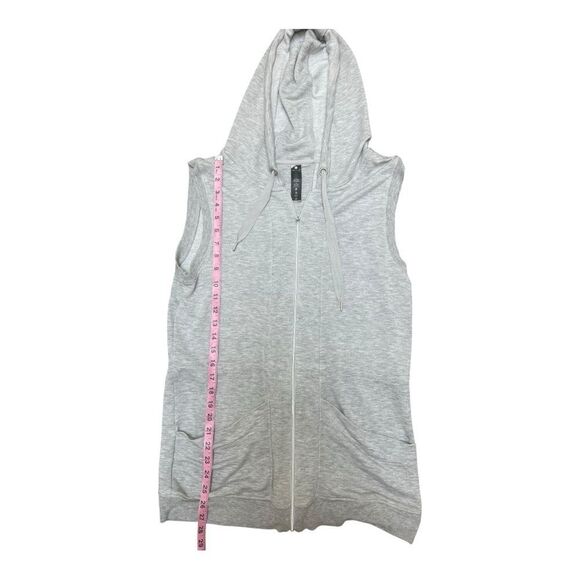 Yogalicious Heather Gray Zip-Up Hoodie Sweatshirt Vest Size M Sleeveless Cozy - Picture 4 of 9